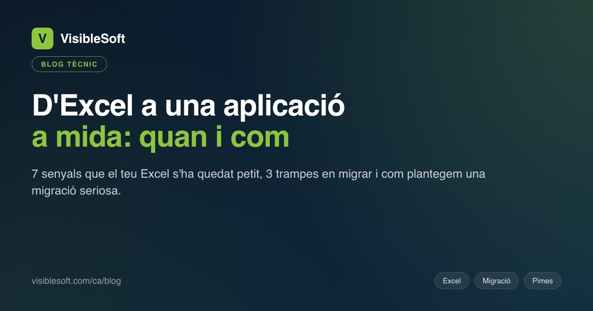 Migrar d'Excel a una aplicació a mida: quan, com i què evitar