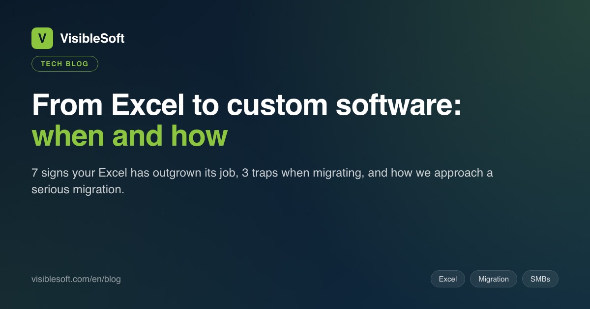 Migrating from Excel to custom software: when, how and what to avoid