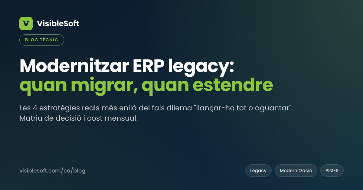 Modernitzar un ERP legacy: quan convé migrar i quan no
