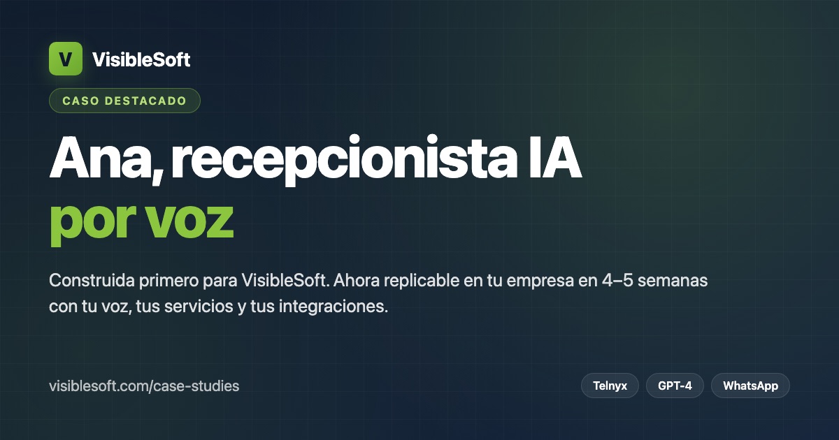 Ana — recepcionista IA por voz para no perder ni una llamada
