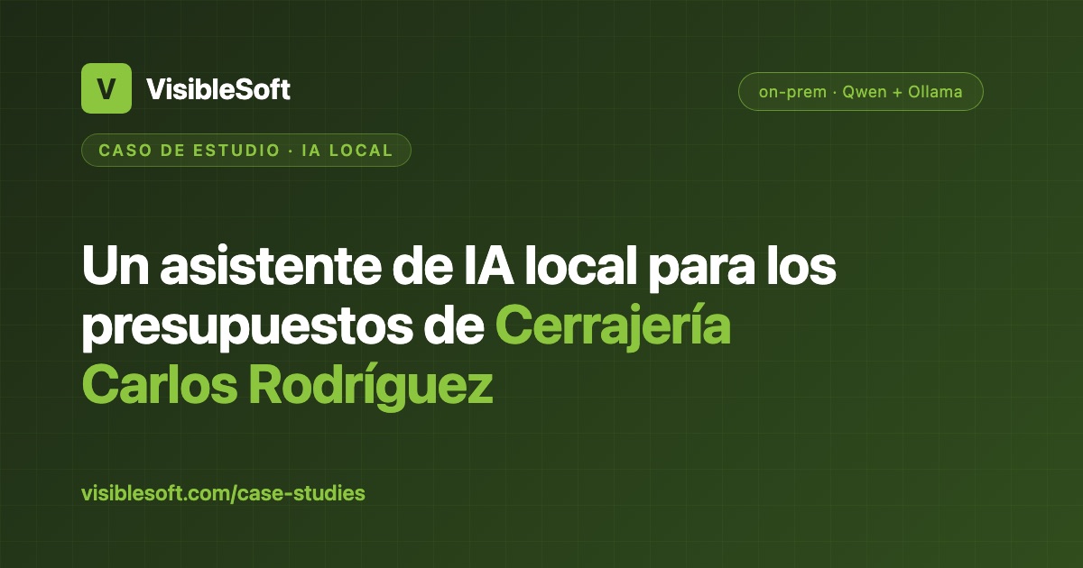 Pulimos los presupuestos de Cerrajería Carlos Rodríguez con IA — y sin sacar sus datos del servidor
